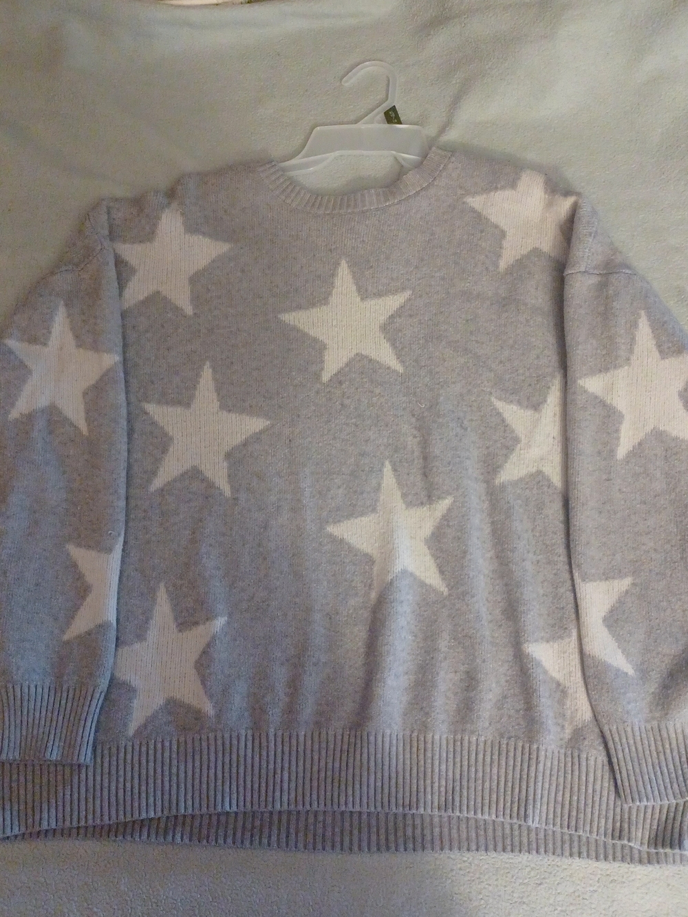SHEIN Gray Sweater with White Star Pattern